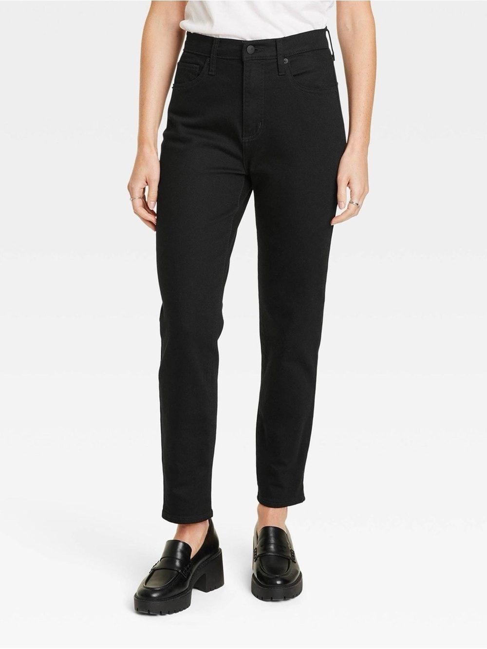 Universal Thread High Rise Slim Straight Jeans Black Size 6/28R